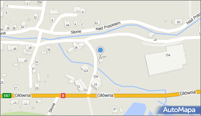 Kudowa-Zdrój, Nad Potokiem, 21, mapa Kudowa-Zdrój