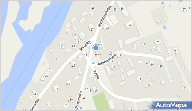 Kuligów, Nadbużańska, 22, mapa Kuligów