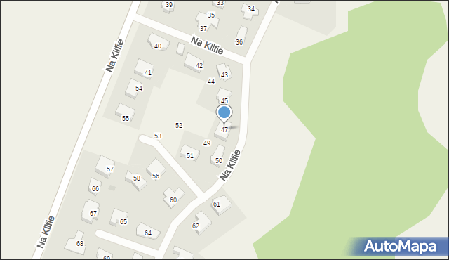 Kurów, Na Klifie, 47, mapa Kurów