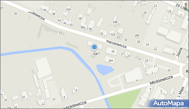 Kutno, Narutowicza Gabriela, 31B, mapa Kutno