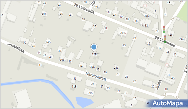 Kutno, Narutowicza Gabriela, 32B, mapa Kutno