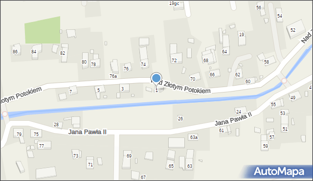 Łąka Prudnicka, Nad Złotym Potokiem, 1, mapa Łąka Prudnicka