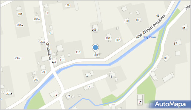 Łąka Prudnicka, Nad Złotym Potokiem, 108, mapa Łąka Prudnicka