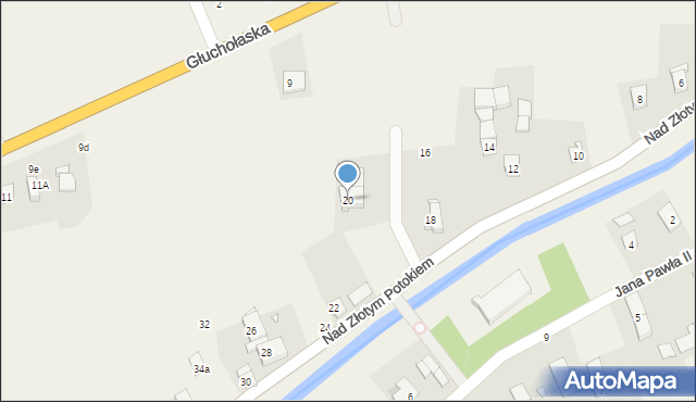 Łąka Prudnicka, Nad Złotym Potokiem, 20, mapa Łąka Prudnicka