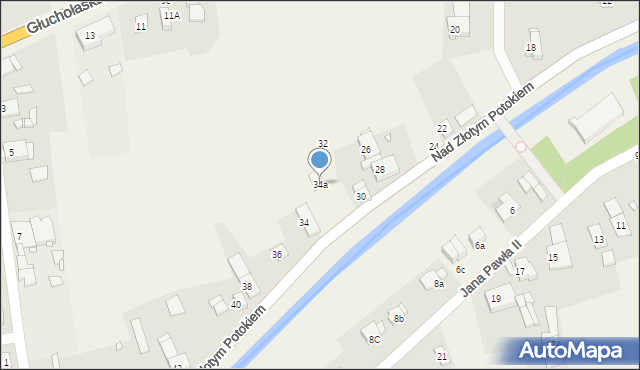 Łąka Prudnicka, Nad Złotym Potokiem, 34a, mapa Łąka Prudnicka