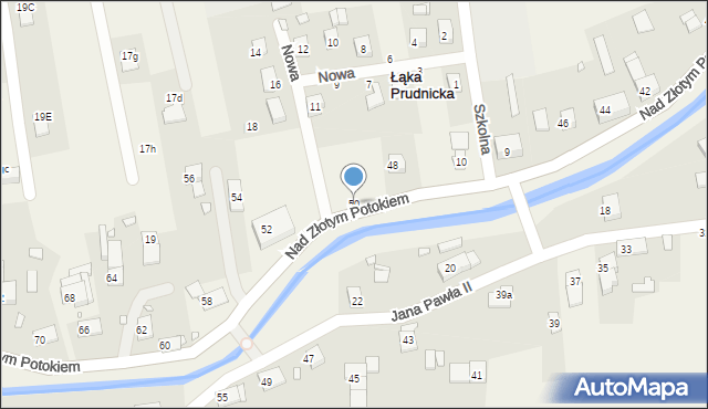 Łąka Prudnicka, Nad Złotym Potokiem, 50, mapa Łąka Prudnicka