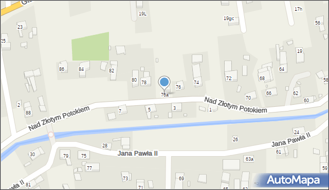 Łąka Prudnicka, Nad Złotym Potokiem, 76a, mapa Łąka Prudnicka
