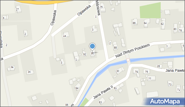 Łąka Prudnicka, Nad Złotym Potokiem, 90, mapa Łąka Prudnicka