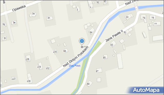 Łąka Prudnicka, Nad Złotym Potokiem, 96, mapa Łąka Prudnicka