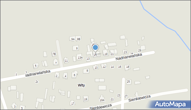Łapy, Nadnarwiańska, 15, mapa Łapy