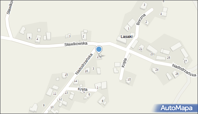 Lasaki, Nadodrzańska, 17b, mapa Lasaki