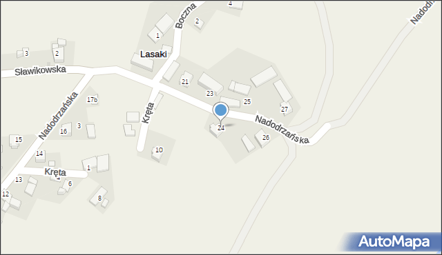 Lasaki, Nadodrzańska, 24, mapa Lasaki