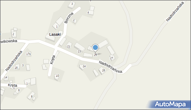 Lasaki, Nadodrzańska, 25, mapa Lasaki