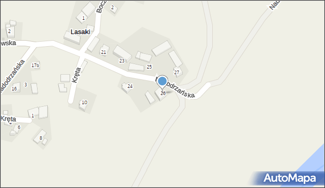 Lasaki, Nadodrzańska, 26, mapa Lasaki
