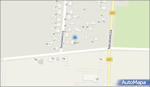 Łask, Narutowicza Gabriela, 90C, mapa Łask