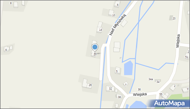 Laskowa, Nad Młynówką, 20, mapa Laskowa