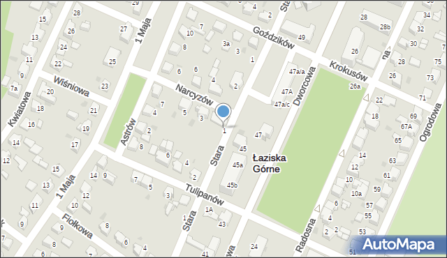 Łaziska Górne, Narcyzów, 1, mapa Łaziska Górne