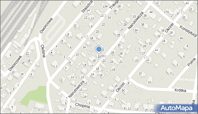 Łazy, Narutowicza Gabriela, 21, mapa Łazy