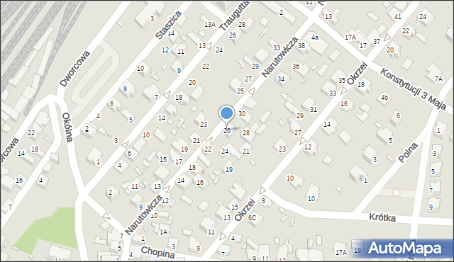 Łazy, Narutowicza Gabriela, 26, mapa Łazy