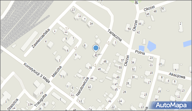 Łazy, Narutowicza Gabriela, 41, mapa Łazy