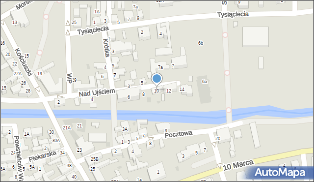 Łeba, Nad Ujściem, 10, mapa Łeba