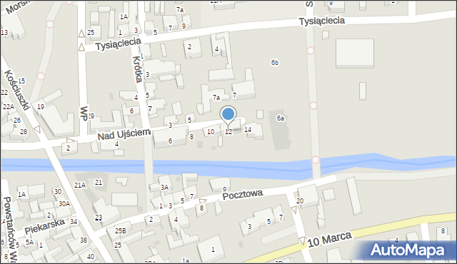 Łeba, Nad Ujściem, 12, mapa Łeba