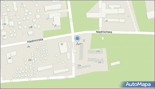 Łeba, Nadmorska, 22a, mapa Łeba