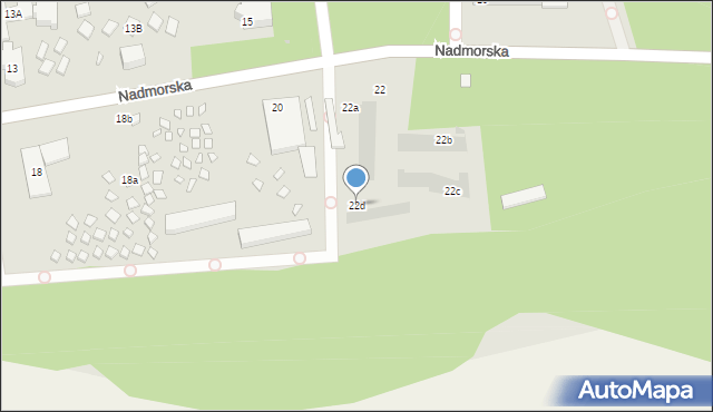 Łeba, Nadmorska, 22d, mapa Łeba