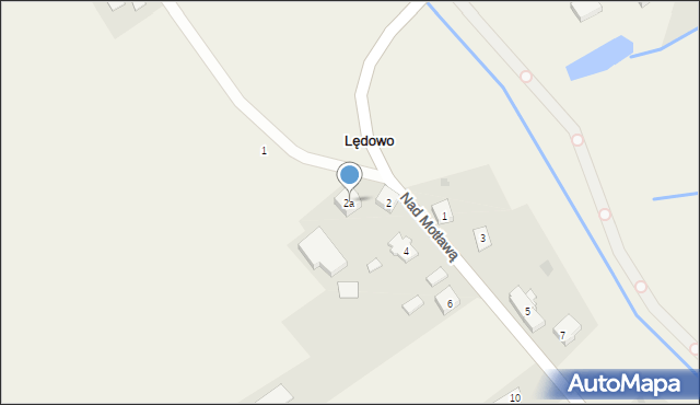 Lędowo, Nad Motławą, 2a, mapa Lędowo