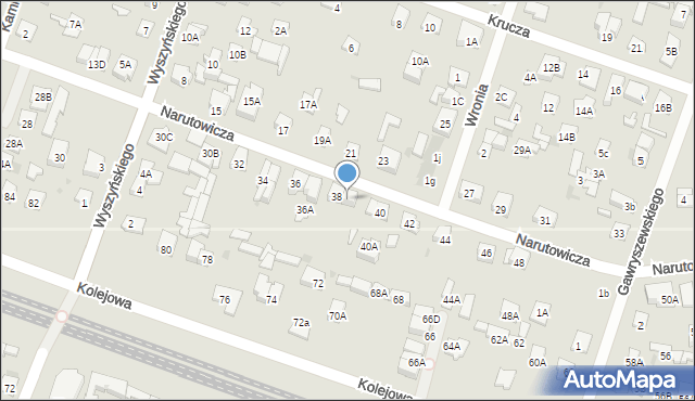 Legionowo, Narutowicza Gabriela, 38A, mapa Legionowo