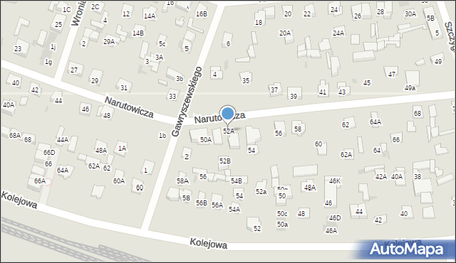 Legionowo, Narutowicza Gabriela, 52A, mapa Legionowo