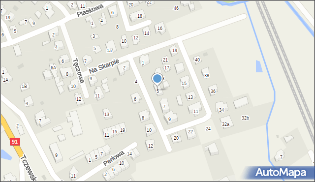 Łęgowo, Na Skarpie, 5, mapa Łęgowo