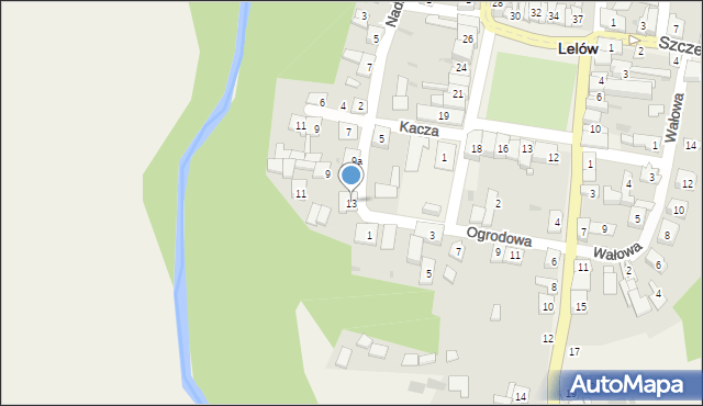 Lelów, Nadrzeczna, 13, mapa Lelów