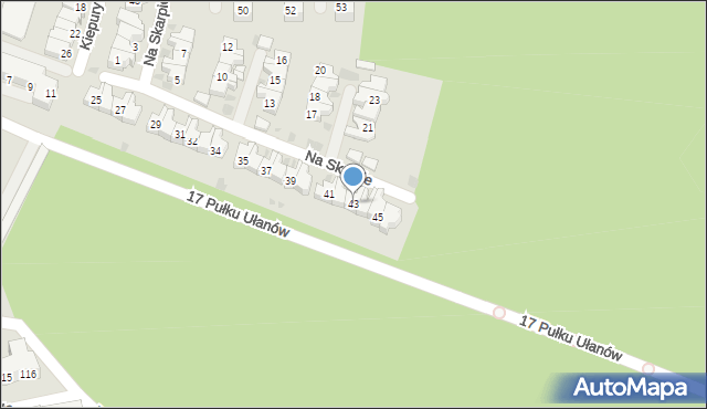 Leszno, Na Skarpie, 43, mapa Leszno