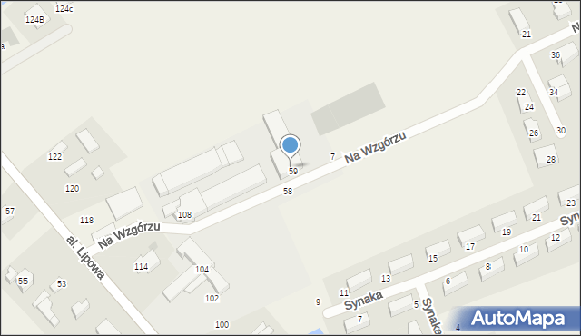 Leźno, Na Wzgórzu, 5, mapa Leźno