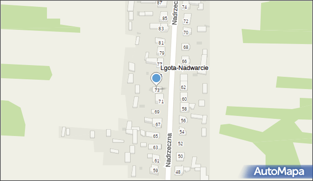 Lgota-Nadwarcie, Nadrzeczna, 73, mapa Lgota-Nadwarcie