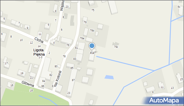 Ligota Piękna, Na Kolonii, 81a, mapa Ligota Piękna