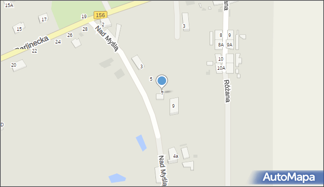 Lipiany, Nad Myślą, 7, mapa Lipiany