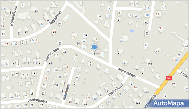 Lipno, Narcyzowa, 8, mapa Lipno