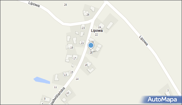 Lipowa, Nadwiślańska, 18, mapa Lipowa