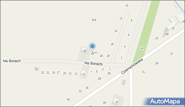 Liszki, Na Borach, 24, mapa Liszki