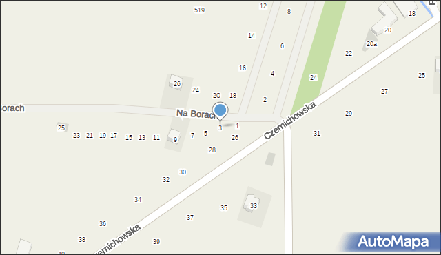 Liszki, Na Borach, 3, mapa Liszki