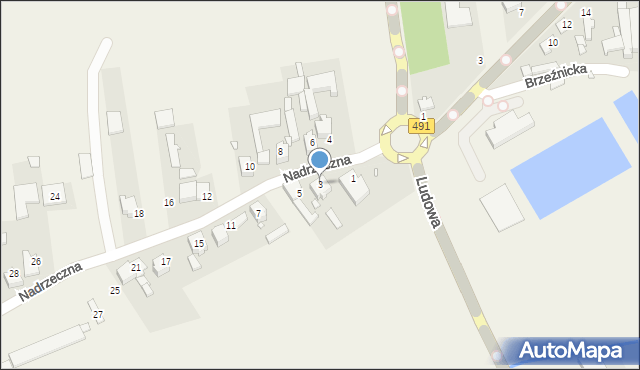 Łobodno, Nadrzeczna, 3, mapa Łobodno