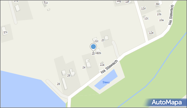 Łodygowice, Na Stawach, 22, mapa Łodygowice