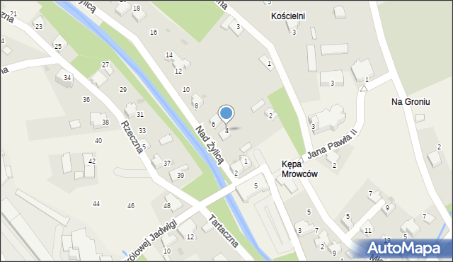 Łodygowice, Nad Żylicą, 4, mapa Łodygowice