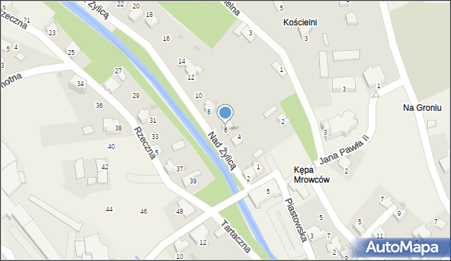 Łodygowice, Nad Żylicą, 6, mapa Łodygowice