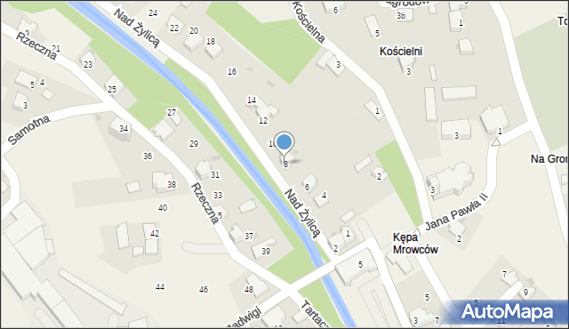 Łodygowice, Nad Żylicą, 8, mapa Łodygowice