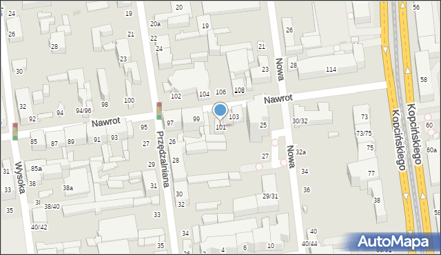 Łódź, Nawrot, 101, mapa Łodzi