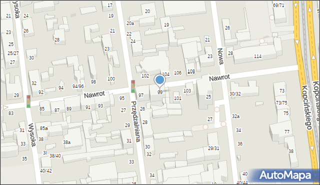 Łódź, Nawrot, 99, mapa Łodzi