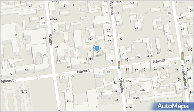 Łódź, Nawrot, 88, mapa Łodzi